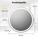 Rundt LED baderomsspeil 60 cm justerbar lysstyrke