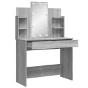  Sminkebord med LED grå sonoma 96x40x142 cm 8721012045217