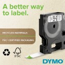 DYMO D1 tape, 12mm x 7m rull, hvit på sort, selvklebende tape til LabelManager printere, original