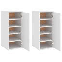 vidaXL Skoskap hvit 2 stk 32x35x70 cm sponplate