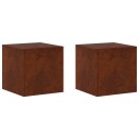 vidaXL Planteholder 2 pcs Rusten 40 x 40 x 40 cm Cortenstål