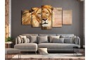 Bilde The King Of Beasts 5 Parts Wide Orange 100x50   Artgeist sp. z o. o.