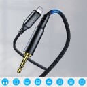 Choetech AUX Kabel Lightning Til Minijack 2 m Svart