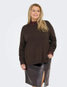 ONLY Carmakoma Carmargaretha Ls Button Pullover Knt - Brown - 54