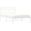 vidaXL Sengeramme i metall med hodegavl hvit 100x200 cm 8721012210448