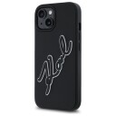 Karl Lagerfeld iPhone 15 Mobildeksel 3D Gummisignatur Svart