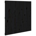 vidaXL Veggmontert sengegavl svart 108x3x110 cm heltre furu