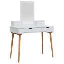 vidaXL Sminkebordsett FAUSKE 4 stk. Hvit 100 x 50 x 143 cm