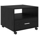 vidaXL Kaffebord with Drawer Svart eik 55 x 55 x 45 cm Konstruert tre