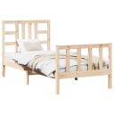 vidaXL Sengeramme med hodegavl 90x190 cm heltre