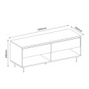 TV-bord HOME4YOU Herta 120x40x48 cm - hvit/lyst tre