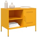  TV-benk sennepsgul 68x39x50,5 cm stål 843000