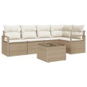  Hagesofa Set 6 pcs Beige Poly rattan