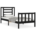 vidaXL Sengeramme med hodegavl svart 2FT6 small single heltre