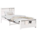  Sengestamme med hodegjerde Hvit 90 x 200 cm Heltre furu