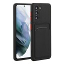 INCOVER Samsung Galaxy S21 Fleksibelt Plast Deksel m. Kortholder - Svart