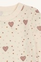 Hust & Claire Abba Hearts Puff ull/bambus trøye til barn - off white (128)