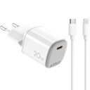 Celly USB-C PD 20W Hurtiglader med Lightning-kabel 1M