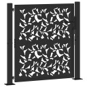 Hageport svart 105x105 cm stål bladdesign