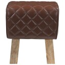 vidaXL benk 40 x 30 x 45 cm Ekte Lær Brun diamant