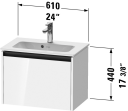 Duravit Ketho.2 Servantskap 1 Skuff 610x390 mm Hvit Matt