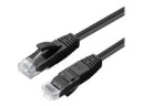 MicroConnect - Koblingskabel - RJ-45 (hann) til RJ-45 (hann) - 50 cm - 5 mm - UTP - CAT 6a - halogenfri, innendørs, formstøpt, rund, uten hindringer - svart