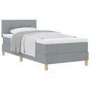  Box Spring seng med madrass Lysegrå 80x200 cm Stoff