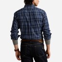 Custom Fit Plaid Brushed Oxford Shirt Blue Multi