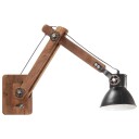 vidaXL Vegglampe i industriell stil svart rund E27