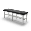 Oscarssons Möbel Nadja Bench 130 cm Hvit Lakkert bjørk/saueskinn Mørk grå