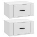 vidaXL Veggmonterte nattbord 2 stk hvit 50x36x25 cm