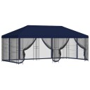 vidaXL Paviljong med sidevegger 6 x 3 m Blå Polyester og stål 190 gsm