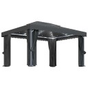 vidaXL Paviljong med gardin og LED-strenglys 4x3 m antrasitt