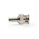 Nedis BNC Connector Rett Hann Nikkel Belagt 50 Ohm Krympe Kabeltilførselsdiameter: 6.0 Mm Stål Sølv 25 Stk. Konvol