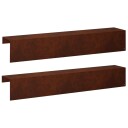 vidaXL Kantprofil til hage 2 stk. 100 x 20 x 15 cm Cortenstål Rusten