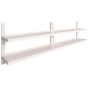 vidaXL Flytende vegghyller 2 niv?er 2 stk rustfritt st?l 300x30 cm