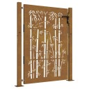 vidaXL Hageport 105x130 cm cortenstål bambusdesign