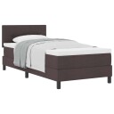  Box Spring seng med madrass Mørk Brun 100x200 cm Stoff