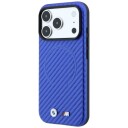 BMW M MagSafe-etui med karbonmønster for iPhone 17 Pro / 18 Pro – blå