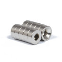 Neodym magnet Ø 8 x 3 mm med forsenket skruehull