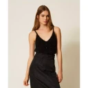 Twinset Dame Topper Svart S,