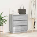  Nattbord med LED Grå Sonoma 71x34,5x75 cm Konstruert Tre