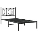  Sengeramme i metall med hodegavl svart 90x190 cm 8721102643835