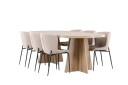 Venture Home Bootcut Spisegruppe 230 cm Rektangulær med 6 Modesto stoler Whitewash/Beige