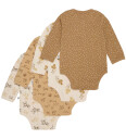 Pippi Baby Bodyer I/e 4 pack Whitecap Grey Pippi Baby 68 Langermet Body Beige Brun Hvit 62