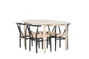Venture Home Andy Spisegruppe 180 cm Oval med 4 Alfons stoler Whitewash/Sort