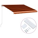 vidaXL Automatisk uttrekkbar markise 400x300 cm oransje og brun