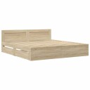  Sengestamme med skuff 2 pcs Sonoma 193 x 203 cm Konstruert tre