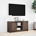  TV-benk med LED brun eik 100x34x50 cm konstruert tre 852193