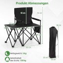 Sammenleggbart campingstolsett med sidebord og koppholder